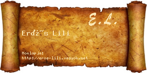 Erős Lili névjegykártya